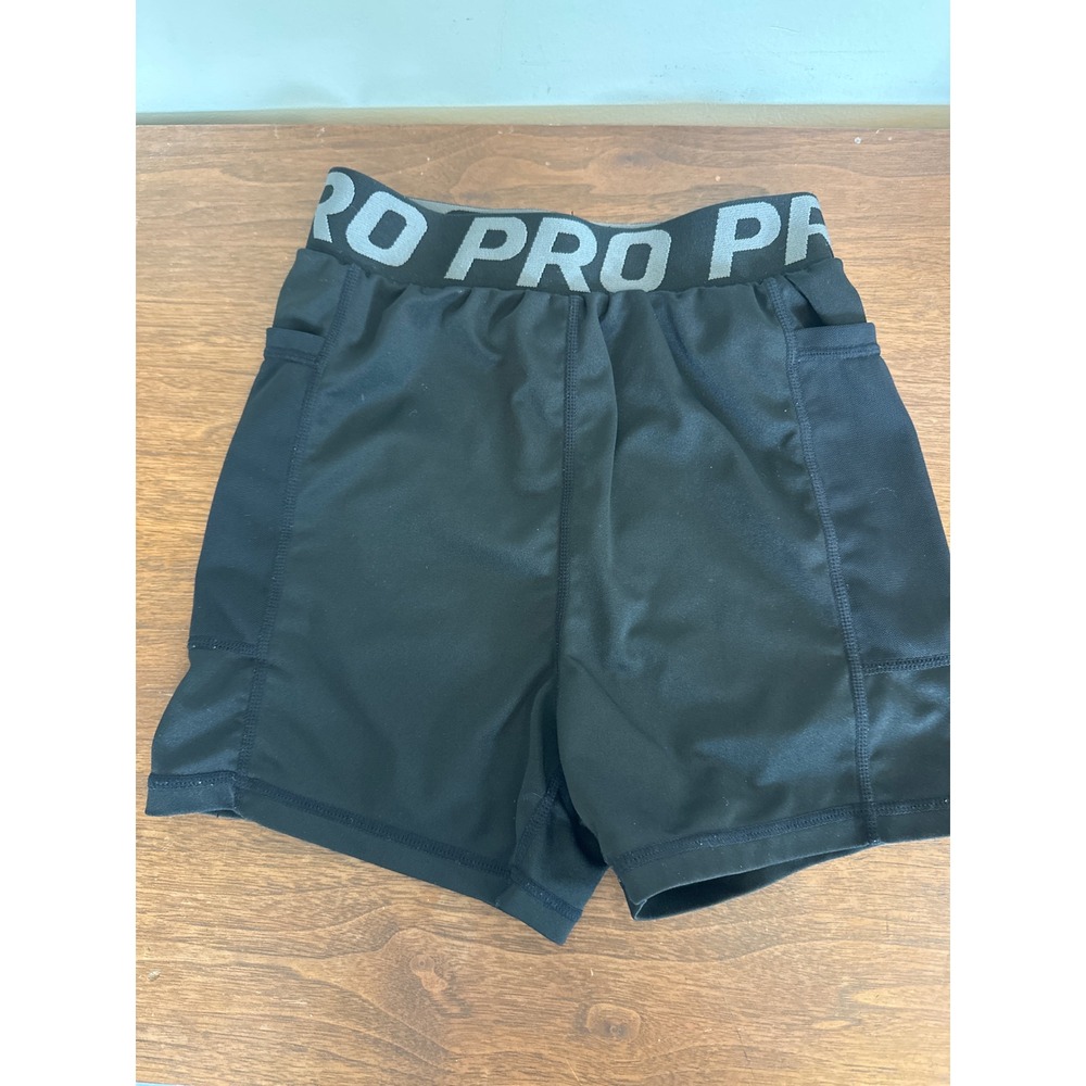 Pro Kids Black Compression Shorts Side Pockets XS(60)